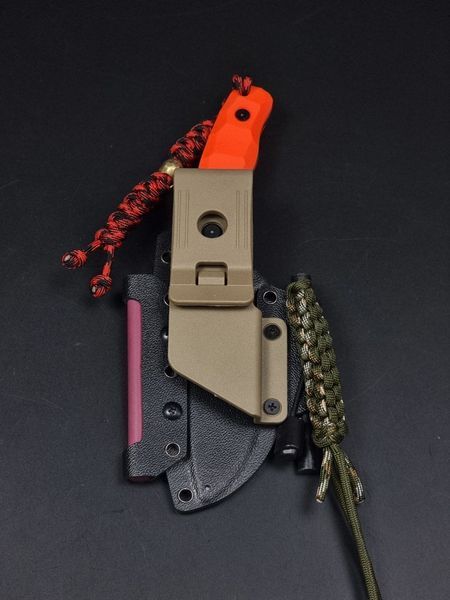 Bushcraft Knife "Yarchuk" Orange Engraving Indian and NVG Skull