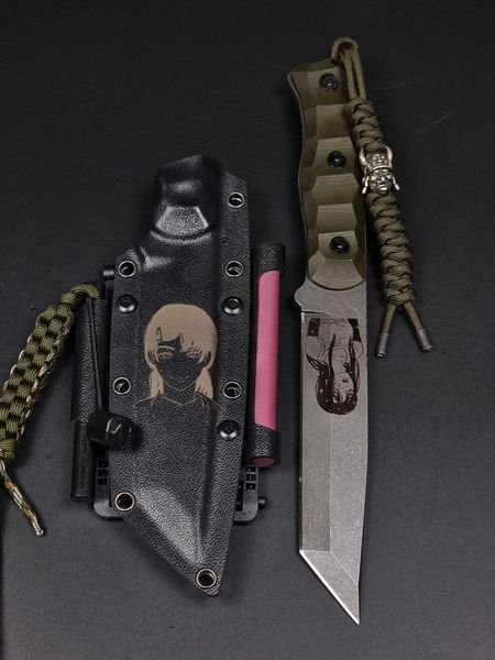 Ніж для виживання &laquo;Tanto&raquo; | &laquo;Makima&raquo; Оливкова мікарта Гравіювання Аніме TASOLM-15072026 фото