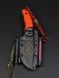 Bushcraft Knife "Yarchuk" Orange Engraving Indian and NVG Skull