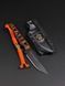 Survival Knife "Stus" Black-Orange Engraving "Forward and Unconquered