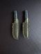 "Veles" tourist knife for life in nature (etching, emerald handle, green scabbard)