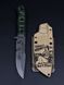 Fighting Knife "Tanto" | Black-Green Micarta, Mercedes and Pin-up Engraving