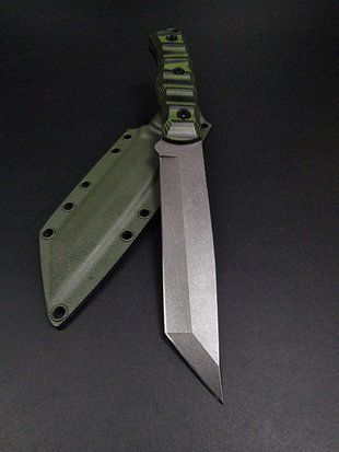 Бойовий ніж &laquo;Tanto&raquo; | Чорно-зелена мікарта, Stonewash TASBGN-15072026 фото