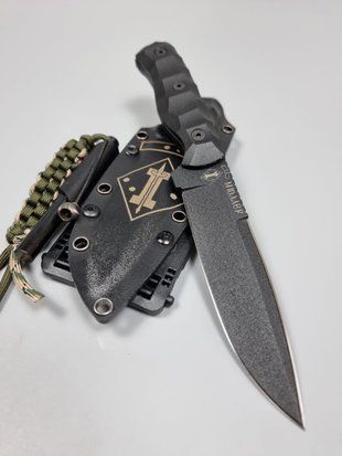 Shchedryk &mdash; handmade hunting knife - black handle