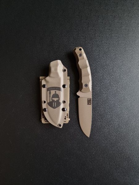Yarchuk polymer tan - multipurpose, compact knife (Tan handle, colored scabbard)