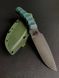 Etching Tiger Trapper - Multi-Purpose, Compact Knife (Emerald Handle, Colored Scabbard)
