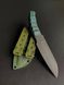 Etching Tiger Trapper - Multi-Purpose, Compact Knife (Emerald Handle, Colored Scabbard)