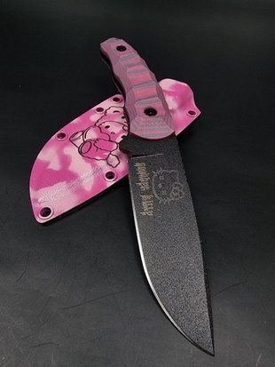 Tactical Knife "Yarchuck" | "Pink Kitty" Pink Micarta and Hello Kitty