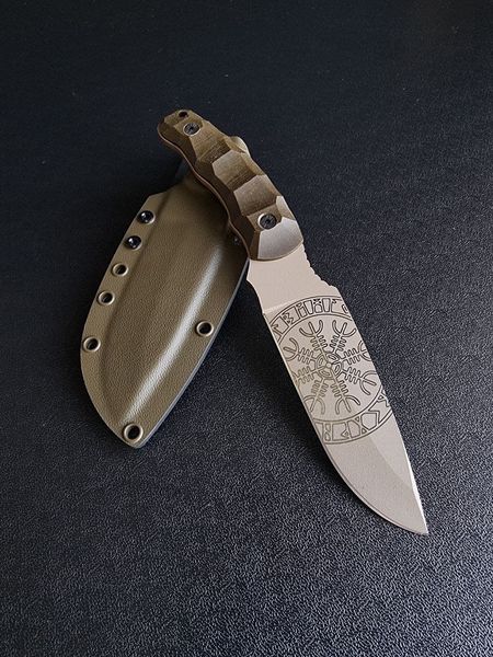 Tactical knife "Tiger hunter" handmade (polymer tan)