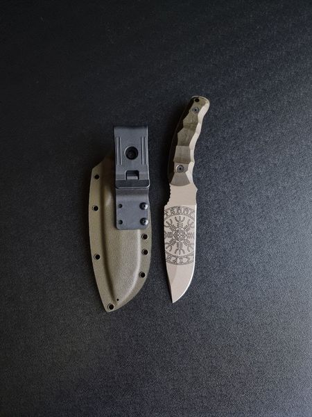 Tactical knife "Tiger hunter" handmade (polymer tan)