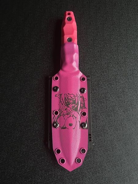 Vakulich: A Knife That Serves Nature (etching, pink handle, colored scabbard)