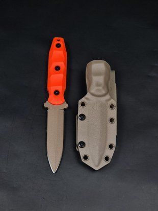 Fighting knife "Sirko" | Orange Micarta (Tan Polymer)