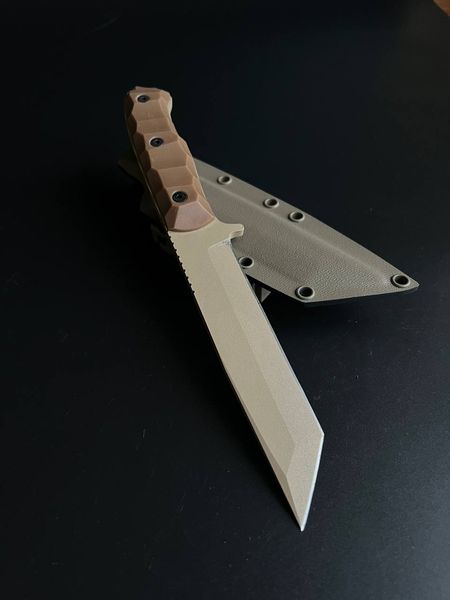 Tanto polymer tan - multipurpose tactical knife (Tan handle, colored scabbard)