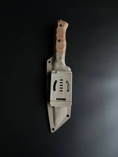 Tanto polymer tan - multipurpose tactical knife (Tan handle, colored scabbard)