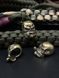 Lanyard with brass bead &ldquo;Bearded Skull with Cigar&rdquo;
