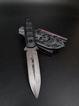 Fighting Knife "Sirko" | Skull and Runes Engraving