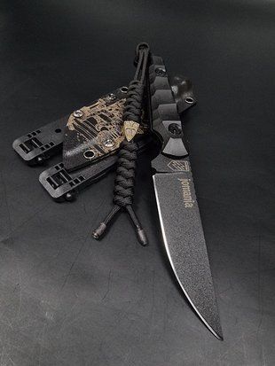 Tactical Knife "Stus" | "Jomania" Skeleton on Throne Engraving