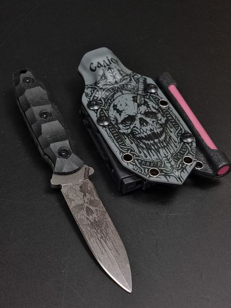 Fighting Knife "Sirko" | Skull and Runes Engraving