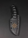 Tactical Knife "Yarchuck" High Shoe Black Micarta Wind Rose Engraving