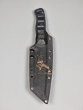 Tanto - hunting knife with individual engraving - black-gray handle