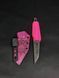 EDC Knife "Paton" | Pink Paracord and Sheath | Anime and Latin Engraving
