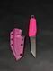 EDC Knife "Paton" | Pink Paracord and Sheath | Anime and Latin Engraving