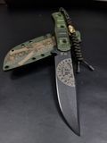 Survival Knife "Aeneas" | "Aeneas" Vegvisir Engraving and Olive Micarta