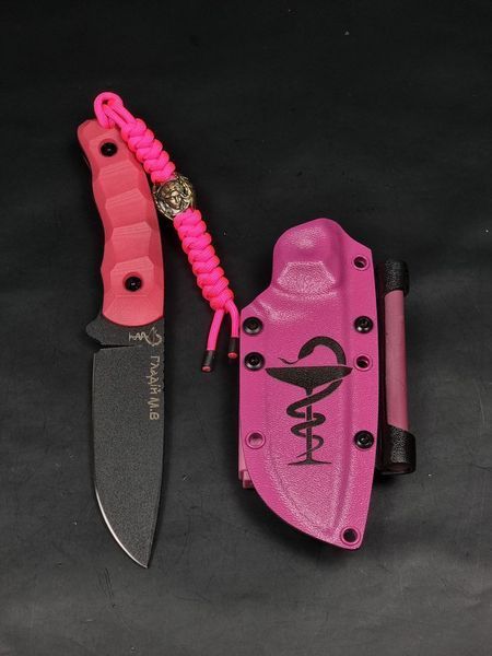 EDC Knife "Yarchuk" Pink | "Bowl of Hygieia" & Custom Name Engraving