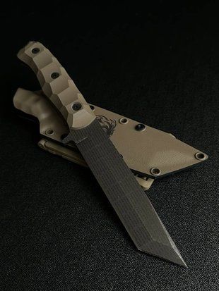 "Tanto" - tourist knives for those who set out on adventures (etching, tan handle, tan sheath)