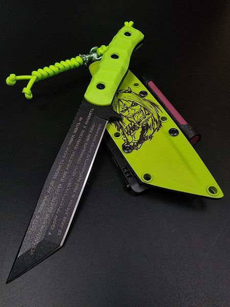 Tactical Knife "Tanto" | "Attack on Titan" Lime (Anime and Titan Engraving)