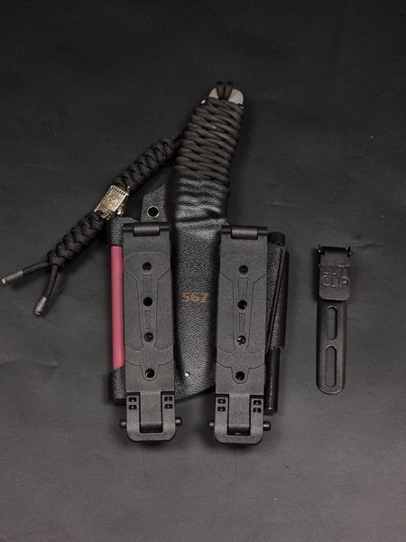 EDC Knife "Korolov" | "Nord Division" Black Paracord, Carpe Diem Engraving