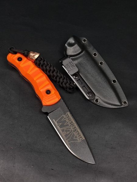 Survival Knife "Yarchuk" | Orange Micarta, "This is the Way" Engraving