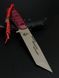 Tactical Knife "Tanto" Red Edition | Tan Polymer Coating Skull Engraving