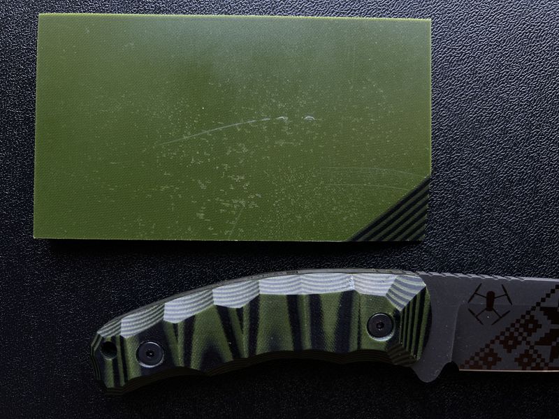 Micarta, sleeve pads (Black and green) 6 mm.