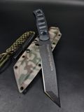 Tactical Knife "Tanto" | Black Micarta, Camouflage, "To friend Hora" Engraving
