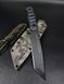 Tactical Knife "Tanto" | Black Micarta, Camouflage, "To friend Hora" Engraving