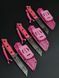 Survival Knife "Tanto" | Pink Micarta Oni and Geisha Engraving