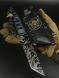 Tactical Knife "Tanto" | Black-Grey Micarta and GUR Sapiens Engraving