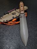 Vakulich &ndash; a hunting knife for those who trust only reliability and craftsmanship (etching, cappuccino handle, tan scabbard)