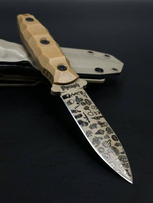 Fighting Knife "Sirko" | "Rusoriz" Tan Micarta