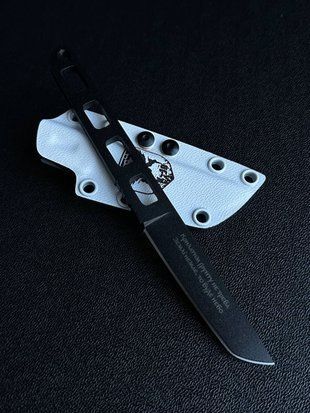 "Pulyuy" &ndash; a skeleton knife for those who value lightness, strength and accuracy (black polymer, colored scabbard)