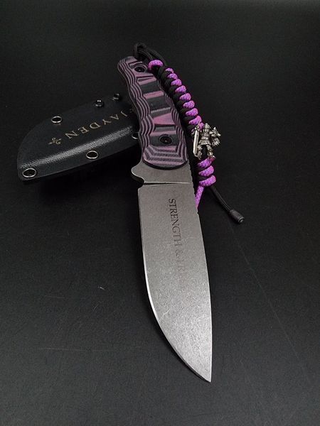 Tactical Knife "Yarchuck" | Black and Pink Micarta, "Strength & Freedom" Engraving