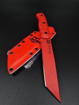 Survival Knife "Tanto" | "Enot" Red with Engraving
