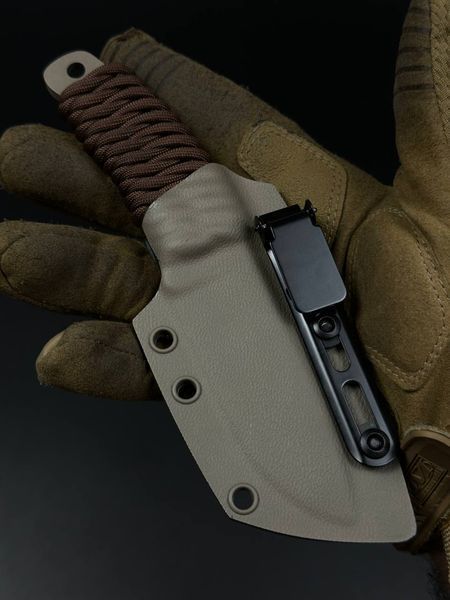 EDC Ніж скелетник &laquo;Корольов&raquo; Коричневий | &laquo;Moto-Travel&raquo; Гравіювання Гори та Мотоцикліст KOTBRU-17082026 фото