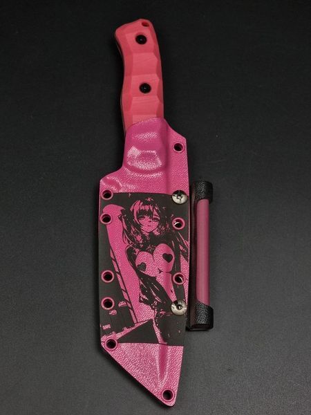 Ніж для виживання &laquo;Tanto&raquo; Pink | &laquo;Hentai Style&raquo; Гравіювання Аніме TASPIN-24052024 фото