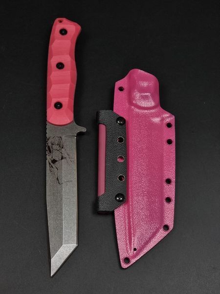 Ніж для виживання &laquo;Tanto&raquo; Pink | &laquo;Hentai Style&raquo; Гравіювання Аніме TASPIN-24052024 фото