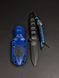 Fighting Knife "Sirko" Black with Nord Division Engraving and Blue Sheath
