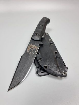 Aeneas - knife for processing game, handmade - black handle