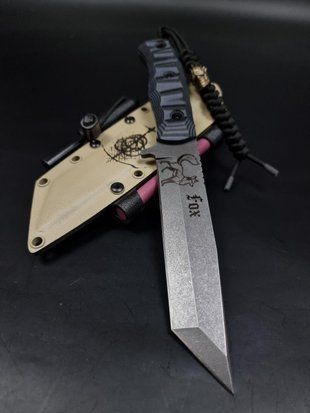 Ніж для виживання &laquo;Tanto&raquo; | &laquo;Fox&raquo; Гравіювання Лисиця та Elden Ring Tanto-stonewash-grey-fox-elden-ring-freesuspension фото