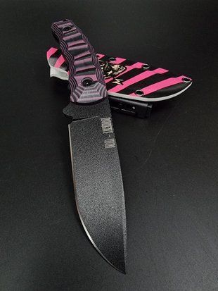 Tactical Knife "Yarchuck" Pink Camo Skull Engraving